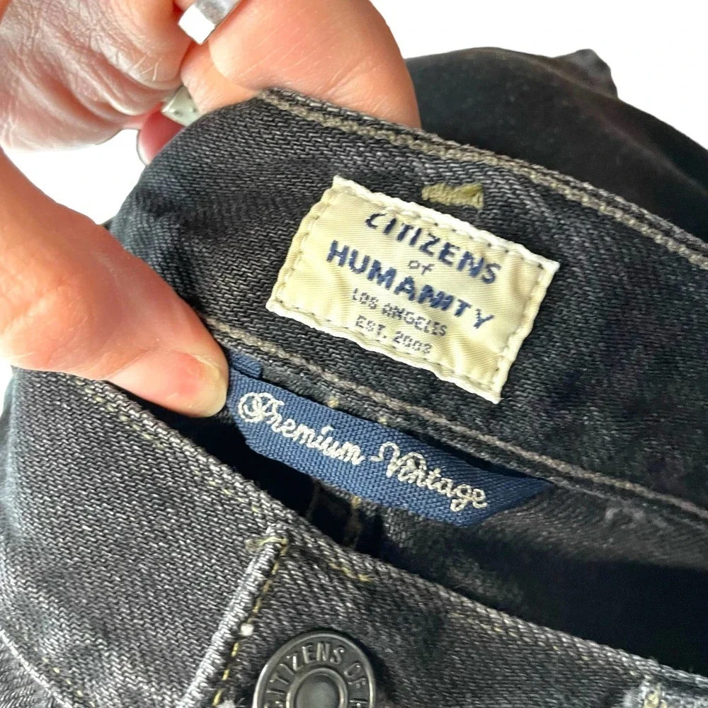 Citizens of Humanity Gia Jeans Studded Dark Tempest Black Denim Size 29 - Picture 8 of 12
